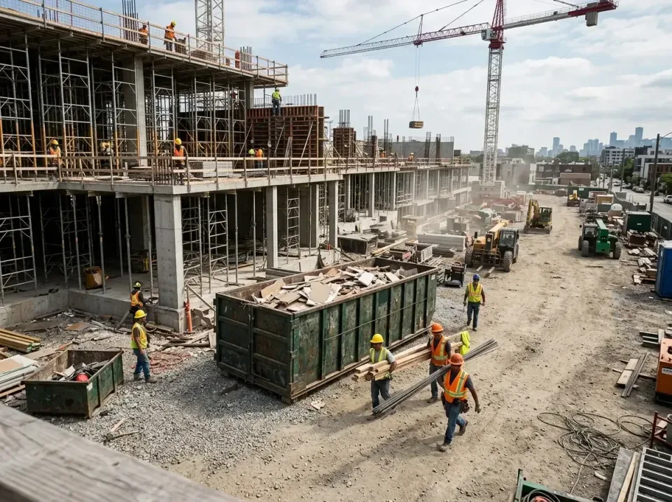 commercial-construction-site-w-002 — frequently asked questions, Low Cost Construction Dumpster Rental in Long Prairie, MN